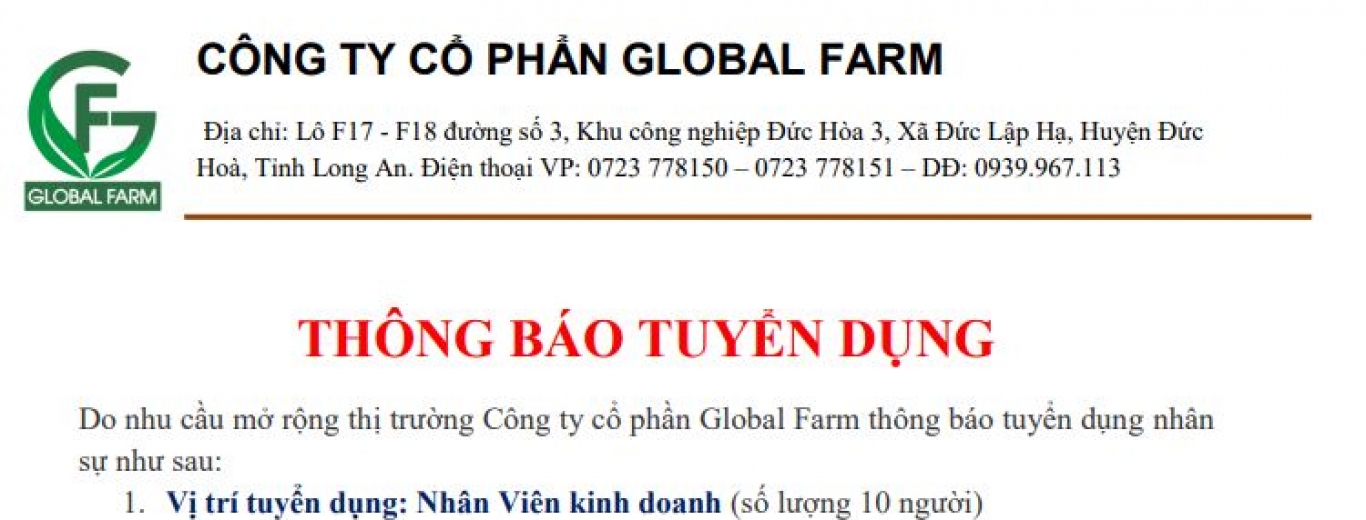 Thông Báo Tuyển Dụng
